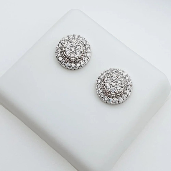 "925 Sterling Silver Plated CZ Earrings, EVBRS447 - Picture 3 of 9